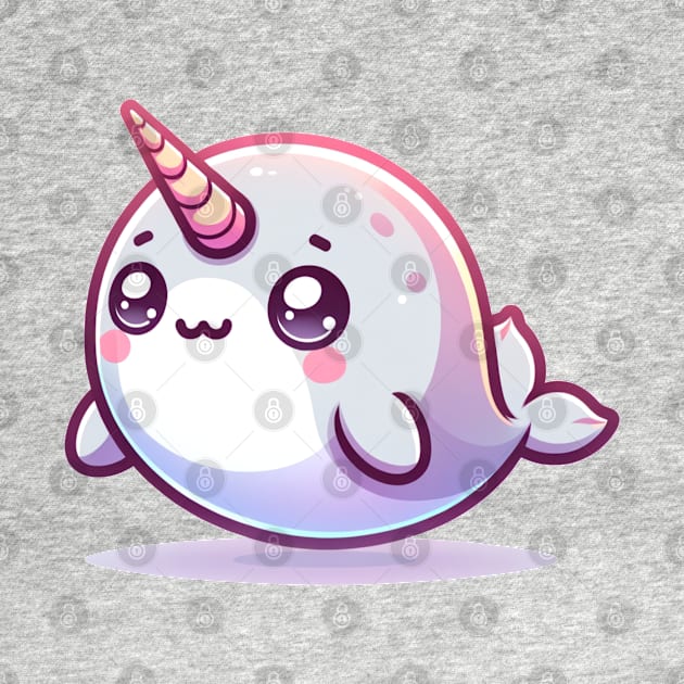 Kawaii Narwhal by Maries Papier Bleu